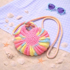 Handmade Crochet Seashell Bag, Pink Ombre Crochet Seashell Bag, Handmade Summer Beach Purse, Unique Gift for Her, Mother's Day Gift