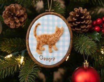 Custom Needle Felted Pet Portrait Hoop, Custom Needle Felted Pet Ornament, Personalized Dog Name Art, Handmade Wool Felt, Pet Memorial Gift