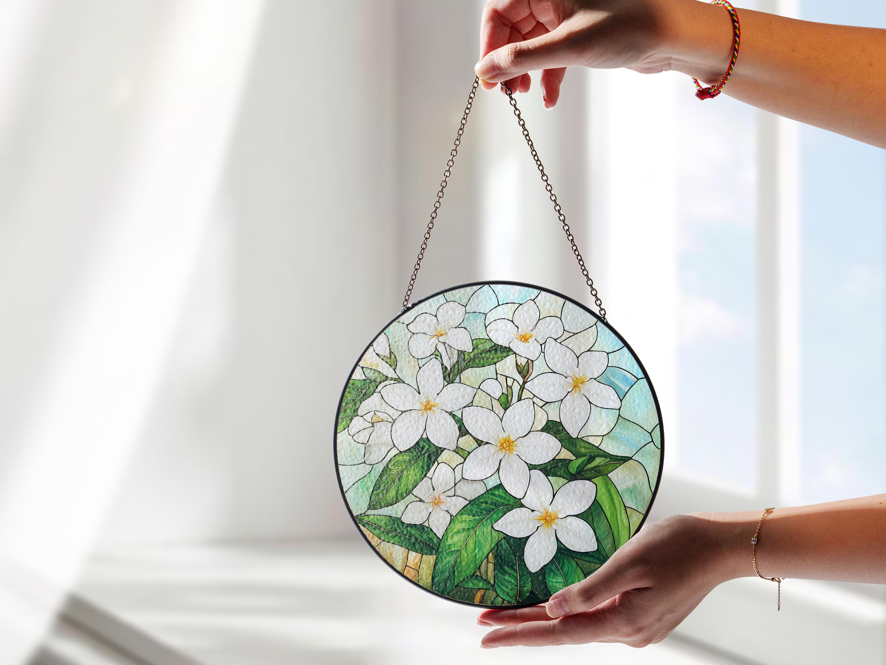 Jasmine Suncatcher, Flower Home Decor, Mom Gift, Gift for Jasmine Lover, Jasmine Lovers Gift