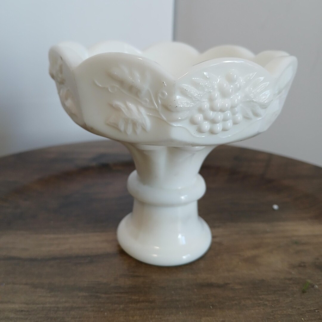 Milk Glass Pedestal Vase