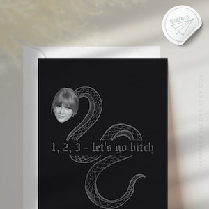 Carte inspirée du T SWIFT | Carte de voeux A6 | Chant délicat | ère de la réputation | Swiftie | Inspiré des époques