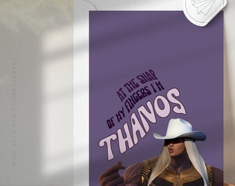 BEY x THANOS | Carte de voeux A6 | Carte drôle inspirée de Bey | Carter de cow-boy | BeyRuche | SPAGHETTII