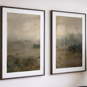 Landscape Diptych Print: Moody Neutral Countryside Set (Digital Download)