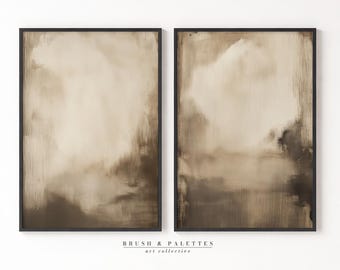 Wabi Sabi Neutral Set: Minimalistiska jordfärgade abstrakta tryck för Japandi-dekor (digital nedladdning)