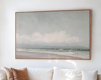 Ocean Wave Print: Minimalist Coastal Seascape Horizon (Digital Download)