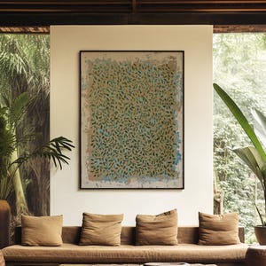 Impresión con textura de hojas: Arte abstracto botánico neutro (descarga digital)