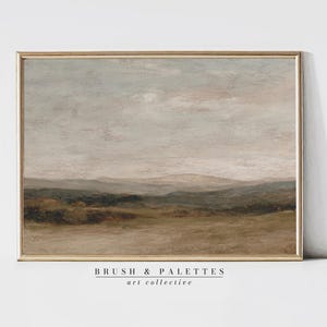 Neutral Rolling Hills Landscape Print: Soft Earth Tones and Calm Horizon (Digital Download)