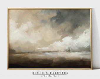 Neutral Abstract Landscape Art Print: Minimalist Earth Tones (Digital Download)