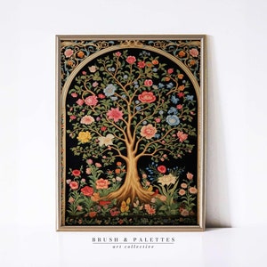Tree of Life Print: Vintage Indian Mughal Floral Tapestry (Digital Download)