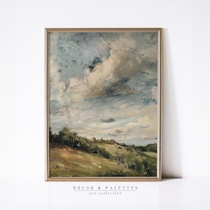 Jesienny krajobraz pasterski: spokojny, rustykalny obraz wiejski (do pobrania w wersji cyfrowej)