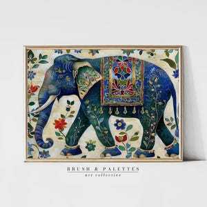 Indian Elephant, Wall Art, Indian Art, Art Print, Traditional Indian Art, Digital Downloads PRINTABLE