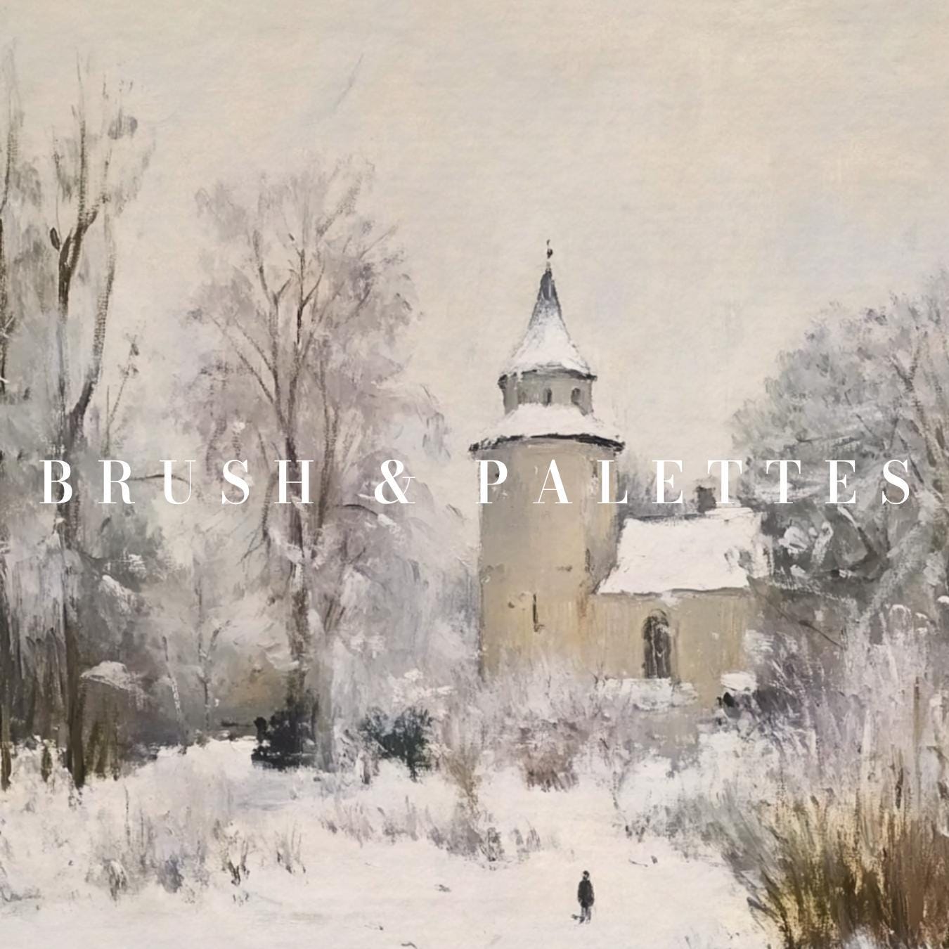 Snowy Village Church Painting: Vintage Winter Landscape Art Print ...