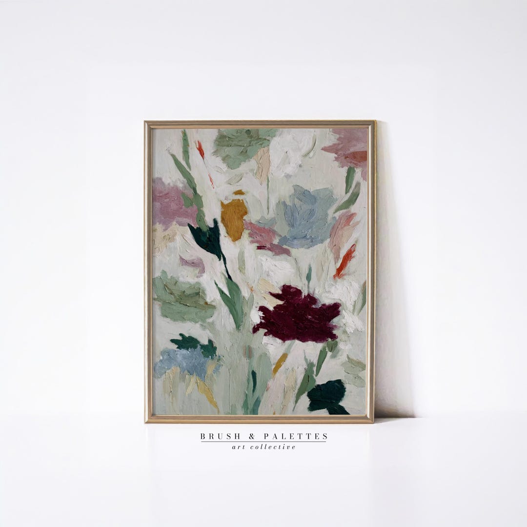 Abstract Floral Garden Print: Textured Botanical Printable Wall Art ...