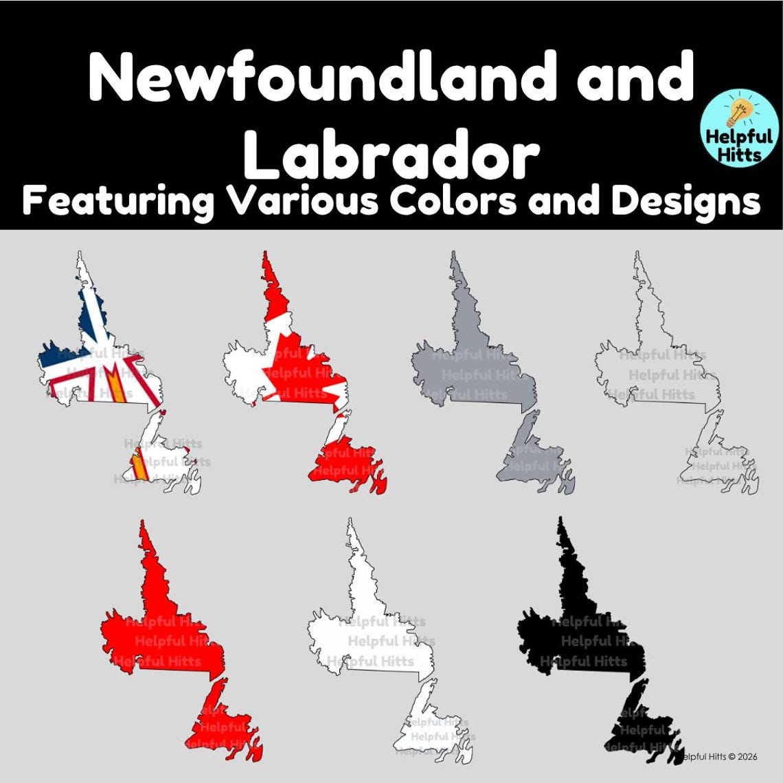 Labrador Map. Simple Newfoundland and Labrador Map Set: Clip Art for Teachers (21 PNG Images ...