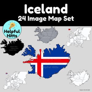 Mapa de Islandia - Imágenes prediseñadas para profesores, geografía, países europeos, mapa político de Islandia, estudios sociales, Europa - 24 imágenes PNG