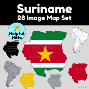 Mapa de Surinam - Imágenes prediseñadas para profesores, geografía, mapa de Sudamérica, mapa político de Surinam, mapa de Latinoamérica - 28 imágenes PNG