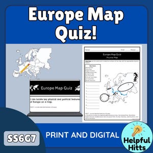 Europe Map Quiz- Paper, Google Form, and Modified Version SS6G7