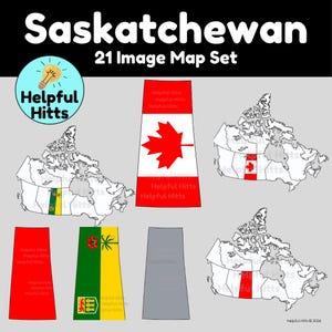 Saskatchewan Map Set Clip Art (21 PNG Images)
