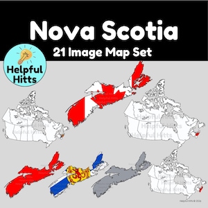 Nova Scotia Map Set Clip Art (21 PNG Images)