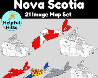 Nova Scotia Map Set Clip Art (21 PNG Images)