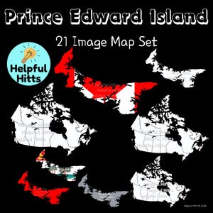 Prince Edward Island Map Set - Clip Art für Lehrer, Geographie, Kanada Provinzen und Territorien Karte, Kanada Karte, 21 PNG Bilder