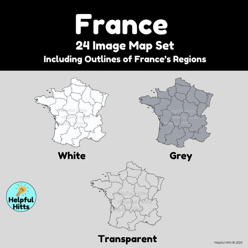 France Map Clip Art Set: European Geography (24 PNG Images) - Etsy
