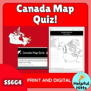 Canada Map Quiz- Paper, Google Form, and Modified Version SS6G4