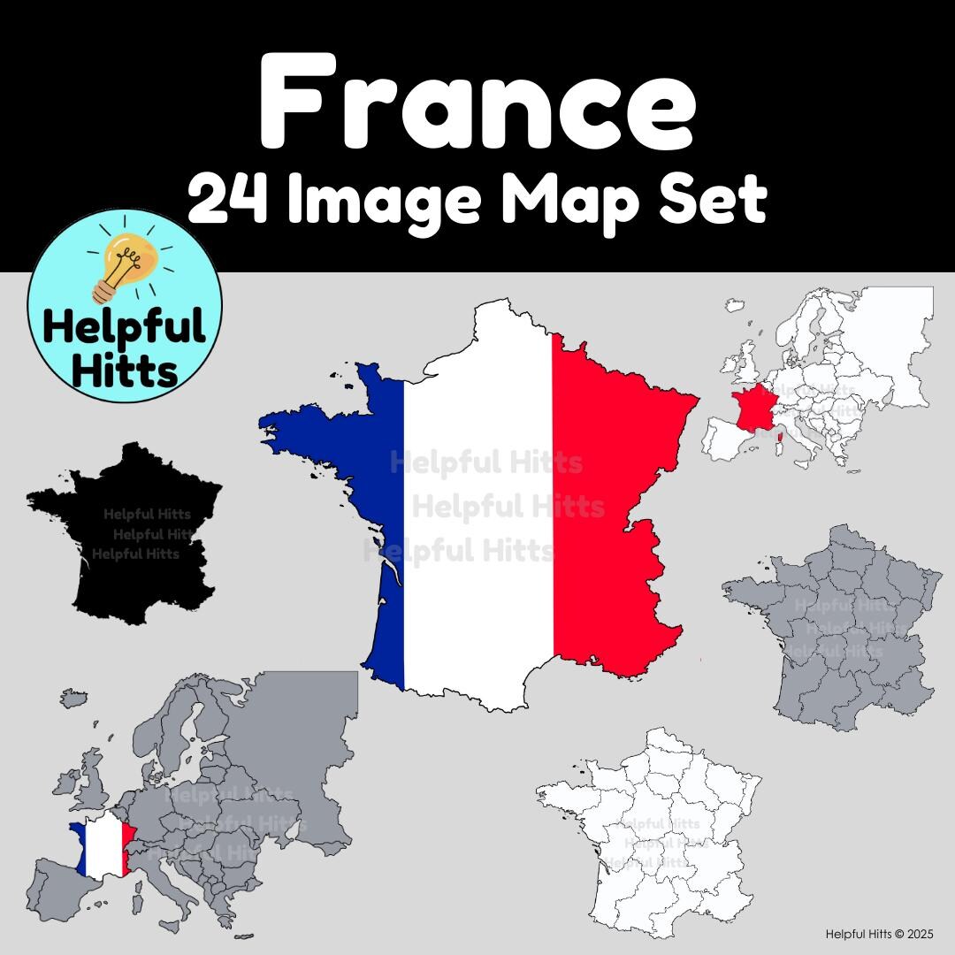 France Map Clip Art Set: European Geography (24 PNG Images) - Etsy