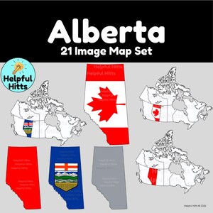 Conjunto de imagens clipart do mapa de Alberta (21 imagens PNG)