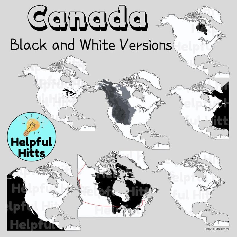 Canada Physical Features Map Set Clip Art For Teachers Geography Il 794xN.6534400043 91l0 