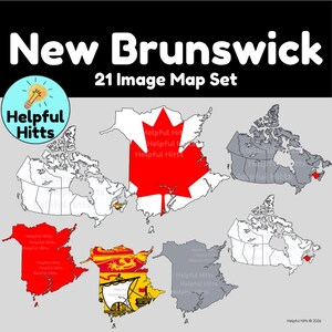 New Brunswick Clip Art Map Set (21 PNG Images)