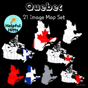 Chiffon Map Set - Clip Art für Lehrer, Geographie, Nordamerika Karte, Kanada Provinzen und Territorien Karte, Kanada Karte, 21 PNG Bilder