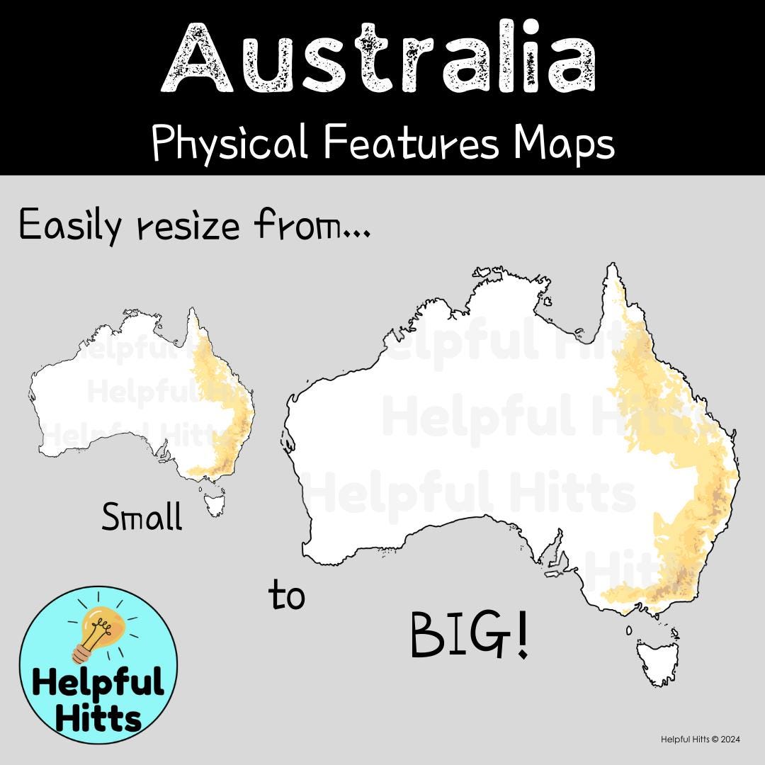 Map Of Australias Major Physical Features 390x280