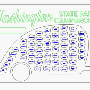 Washington personalisierte State Park Camping Reisekarte - Bucket List Abenteuer - Perfektes Geschenk für Camper!