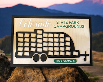 Colorado Personalized State Park Camping Travel Map - Bucket List Adventure - Perfect Gift for Campers!