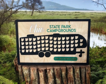 Ohio Personalized State Park Camping Travel Map - Bucket List Adventure - Perfect Gift for Campers!