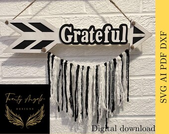 Grateful Boho Style Arrow Laser File