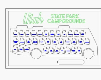 Utah Personalized State Park Camping Travel Map - Bucket List Adventure - Perfect Gift for Campers!