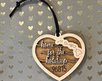 Zip Code Ornaments Laser File - All 50 States | Heart Shaped Ornaments | Digital File Download