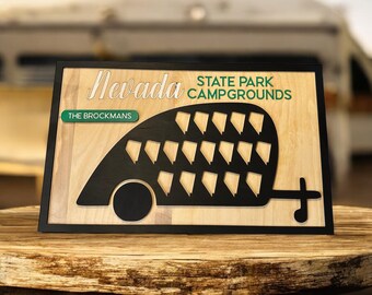 Nevada Personalized State Park Camping Travel Map - Bucket List Adventure - Perfect Gift for Campers!