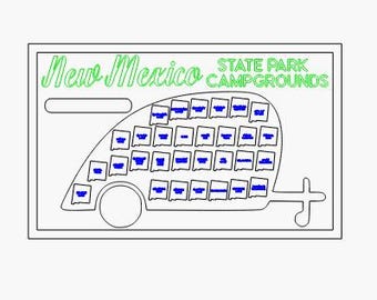 New Mexico Personalized State Park Camping Travel Map - Bucket List Adventure - Perfect Gift for Campers!