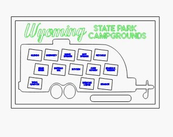 Wyoming Personalized State Park Camping Travel Map - Bucket List Adventure - Perfect Gift for Campers!