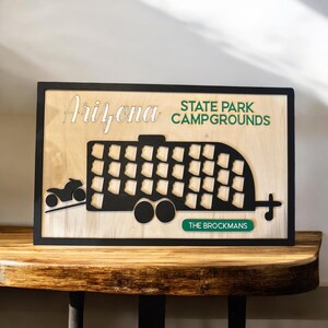 Arizona personalisierte State Park Camping Reisekarte - Bucket List Abenteuer - Perfektes Geschenk für Camper!