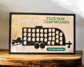 Arizona Personalized State Park Camping Travel Map - Bucket List Adventure - Perfect Gift for Campers!