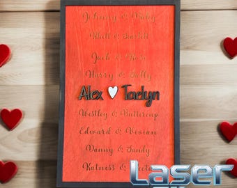 Personalized Famous Couples on Screen Sign – Digital File
