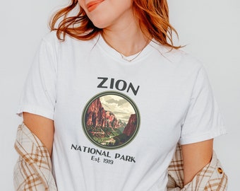Vintage Zion nationalpark T-shirt, Retro Zion nationalpark T-shirt, Utomhusäventyrsvandringströja, Zion nationalpark souvenirgåva