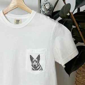 German Shepherd Pocket T Shirt German Shepherd Lover Gift Graphic Tee for German Shepherd Owners Unique German Shepherd Artwork Apparel