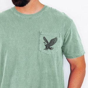 Bald Eagle Shirt Bald Eagle Pocket Tee Cool Eagle Graphic TShirt Vintage Bald Eagle Lover Gift Bald Eagle Apparel for Bald Eagle Lover Shirt