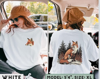Vintage Fox T-Shirt, Artistic Fox Graphic Tee, Fox Shirt, Kids Red Fox Shirt, Fox Gift, Youth Fox Shirt for Kids, Detailed Fox Art Tee