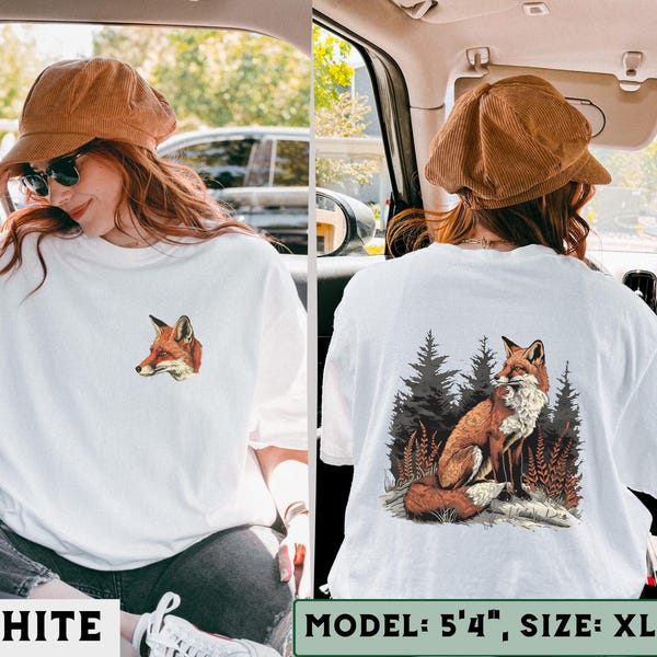 Vintage Fox T-Shirt, Artistic Fox Graphic Tee, Fox Shirt, Kids Red Fox Shirt, Fox Gift, Youth Fox Shirt for Kids, Detailed Fox Art Tee